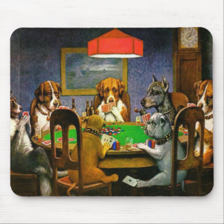 Tapis De Souris Chiens jouant au poker