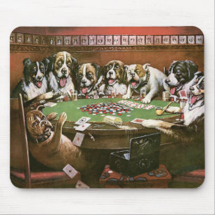 Tapis De Souris Chiens Jouer Poker Sympathie - Cassius Coolidge