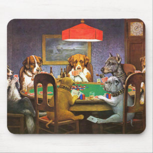 Tapis De Souris Chiens Jouer Poker Un Ami Dans Le Besoin