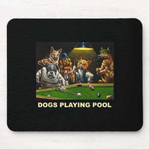 Tapis De Souris Chiens Jouer Pool Art Travail Chiots Snooker Poche