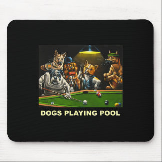 Tapis De Souris Chiens Jouer Pool Art Travail Chiots Snooker Poche