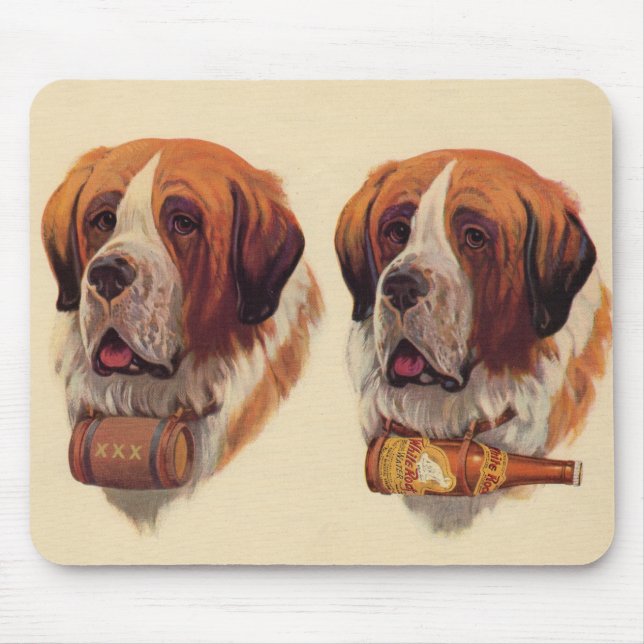 Tapis De Souris chiens jumeaux de St Bernards (Devant)