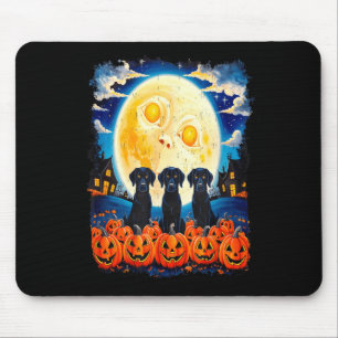 Tapis De Souris Chiens Noirs Rétro Halloween Amoureux des Chiens P