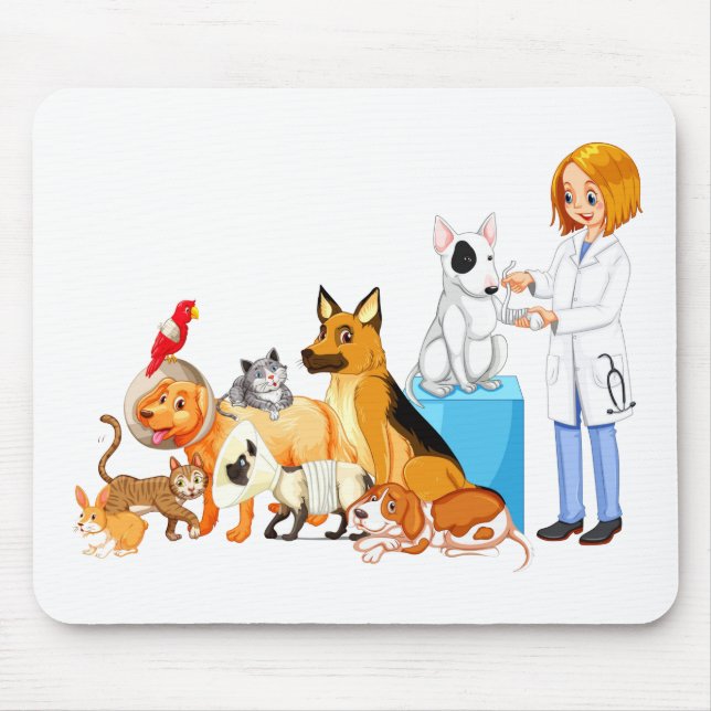 Tapis De Souris Chiens vétérinaires traités (Devant)