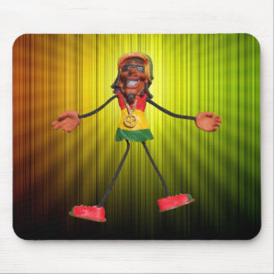 Tapis De Souris Chiffre de bâton de Rasta avec le signe de paix
