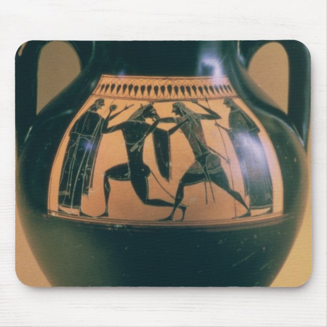 Tapis De Souris Chiffre noir amphora de grenier dépeignant Theseus (Devant)