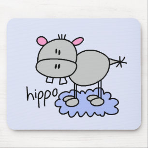 Tapis De Souris Chiffre T-shirts et cadeaux de bâton d'hippopotame