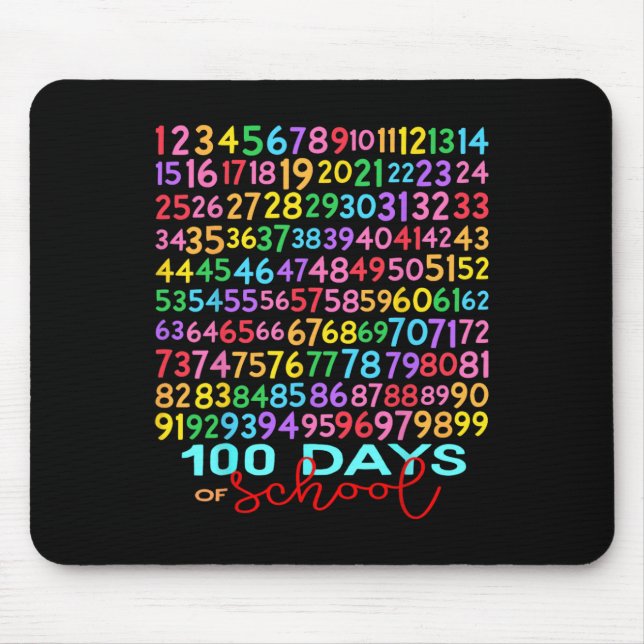 Tapis De Souris Chiffres de maths drôles 100ème jour d'école ensei (Devant)