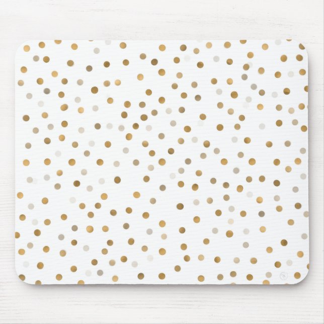 Tapis De Souris Chiffres d'or de fille Confetti Design blanc (Devant)
