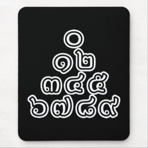 Tapis De Souris Chiffres thaïlandais Pyramide ♦ Script en thaï ♦