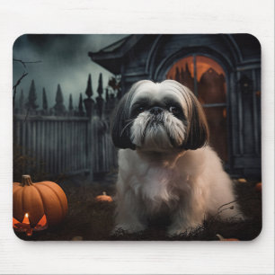Tapis De Souris Chih Tzu Halloween effraie