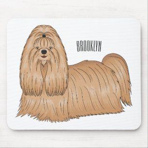 Tapis De Souris Chih tzu long cheveux dessin de chien