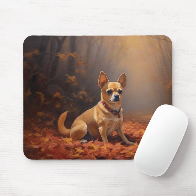 Tapis De Souris Chihuahua à l'automne Leaves automne Inspire (Avec souris)