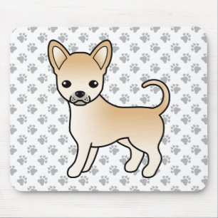 Tapis De Souris Chihuahua à poil lisse fauve Chien de dessin animé