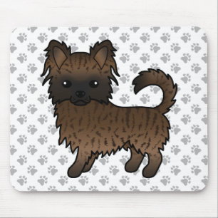 Tapis De Souris Chihuahua à poil long bringé Chien de dessin animé