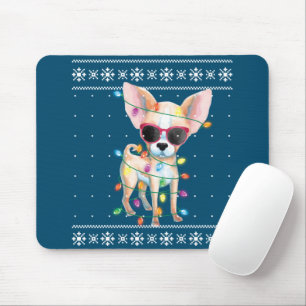 Tapis De Souris Chihuahua Chien Maman Femmes Chandail moche de Noë