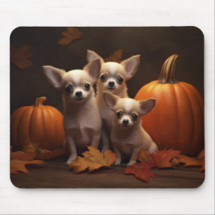 Tapis De Souris Chihuahua chiot Automne Délice Citrouille
