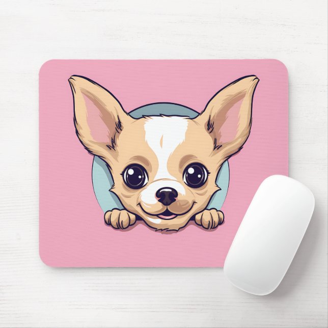 Tapis De Souris Chihuahua de Cute Peeking (Avec souris)