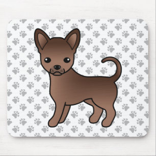 Tapis De Souris Chihuahua de dessin animé à poils lisses au chocol