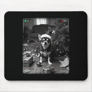 Tapis De Souris Chihuahua de Noël pris en caméra
