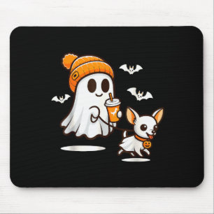 Tapis De Souris Chihuahua fantôme drôle qui marche Femmes Hallowee