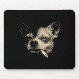 Tapis De Souris Chihuahua fumant drôle vintage Y2k Nge graphique d