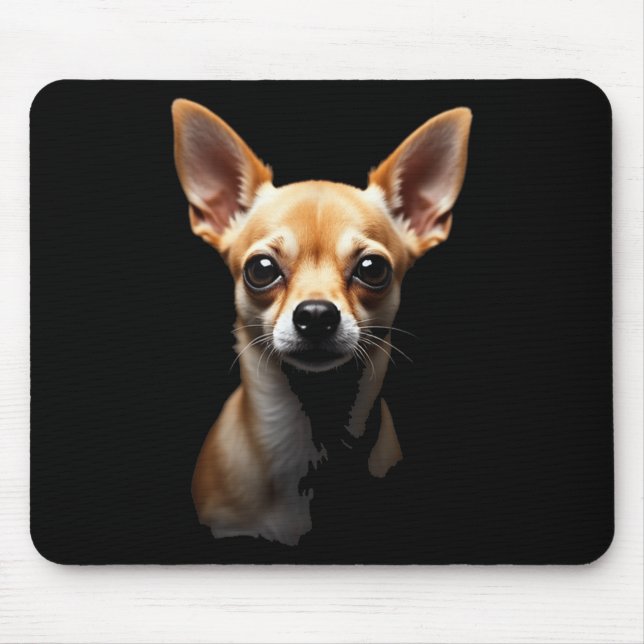 Tapis De Souris Chihuahua noir Chihuahua visage Chihuahua (Devant)
