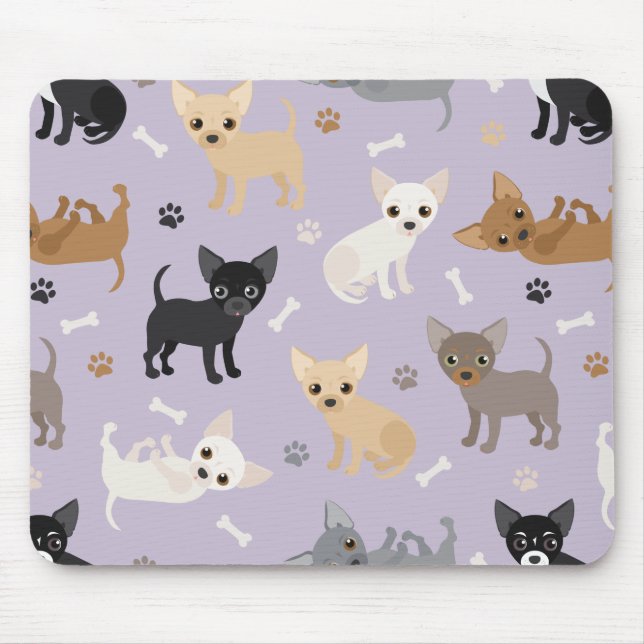 Tapis De Souris Chihuahua Os et pattes violet (Devant)