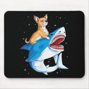 Tapis De Souris Chihuahua Riding Requin Jawsome Espace Galaxy Amén