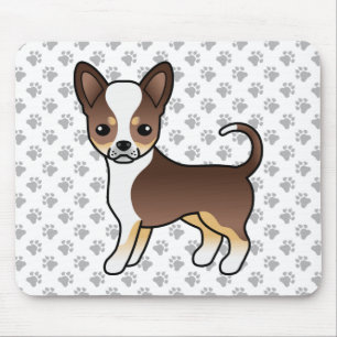 Tapis De Souris Chihuahua Tricolor Lisse à Poils Courts & Pattes