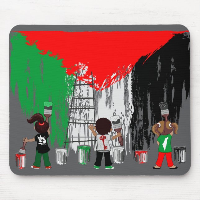 Tapis De Souris Children of Gaza Painting Palestine Flag  (Devant)