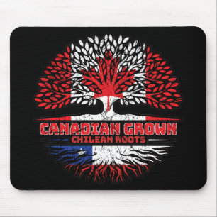 Tapis De Souris Chili Chilien Canada Drapeau des racines d'arbres