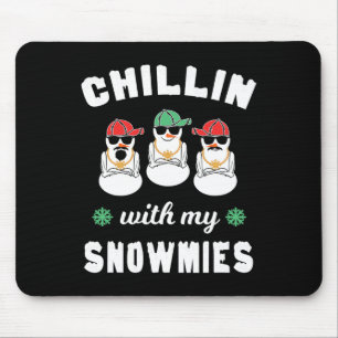 Tapis De Souris Chillat avec mes neiges laide Noël Snowman