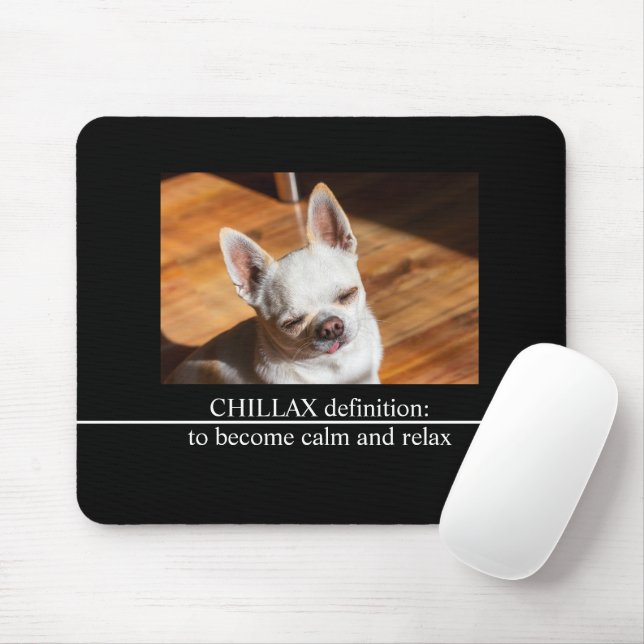 Tapis De Souris Chillax Chihuahua somnolent langue détendue sortie (Avec souris)