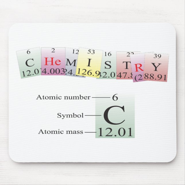 Tapis De Souris Chimie écrite avec des éléments (Devant)