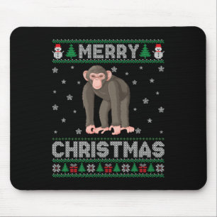 Tapis De Souris Chimpanzé Animal Hommes Femmes Enfants Vilain Noël