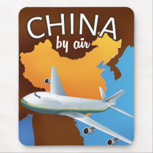 Tapis De Souris China By air travel poster