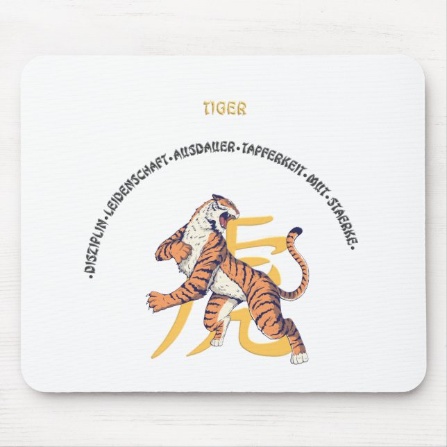 Tapis De Souris Chine Tierkreiszeichen Tiger (Devant)