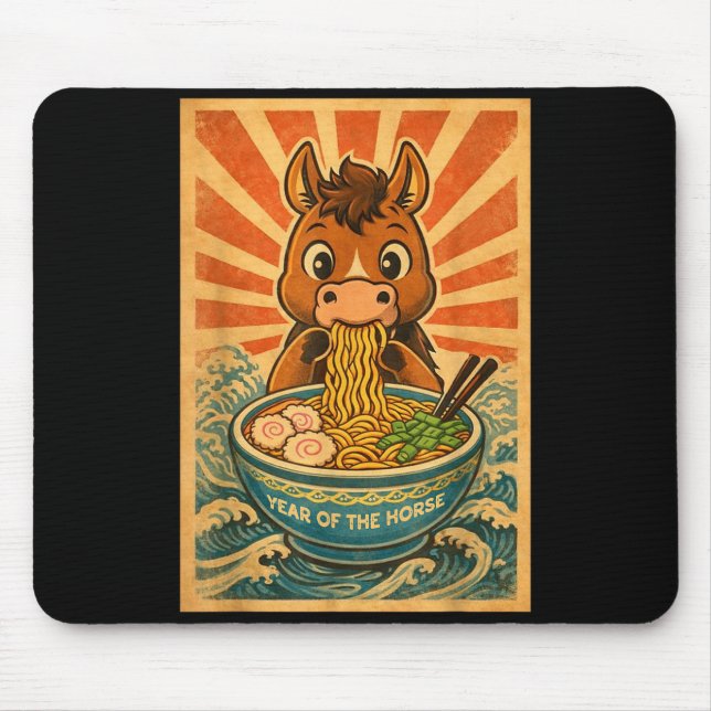 Tapis De Souris Chinese New Year 2026 Of The Horse Ramen Lunar New (Devant)
