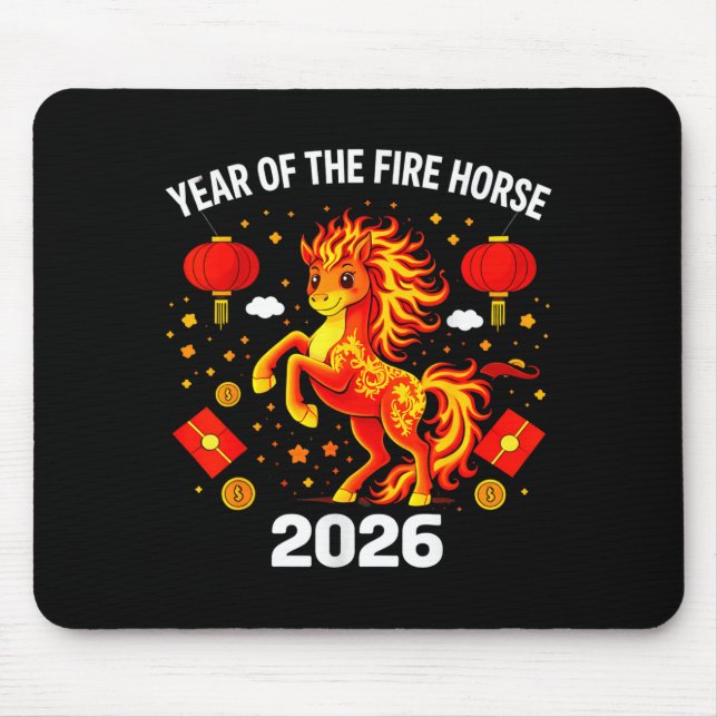 Tapis De Souris Chinese New Year 2026 Year Of The Fire Horse  (Devant)