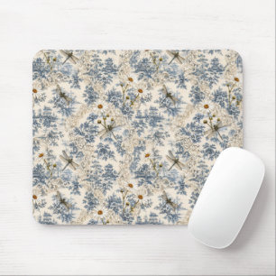 Tapis De Souris Chinoiserie Libellules et Marguerites