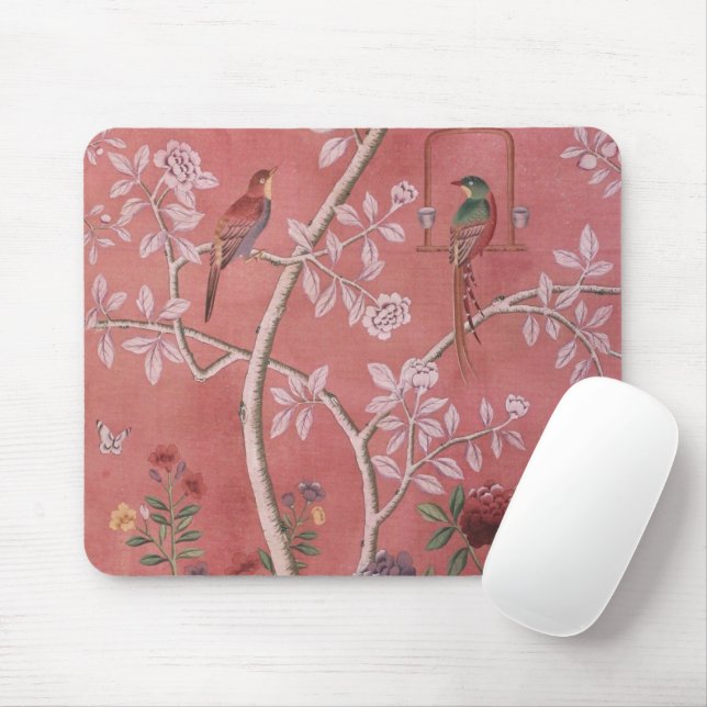 Tapis De Souris Chinoiserie rose (Avec souris)