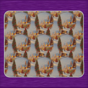 Tapis De Souris Chintzy Village Christmas Tree Snow Globe Motif