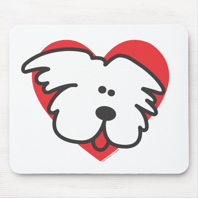 Tapis De Souris Chiot blanc (Devant)