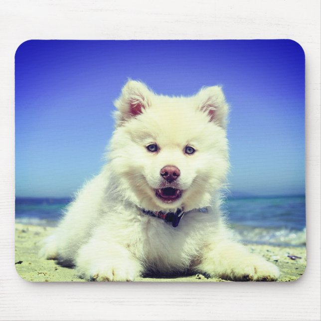Tapis De Souris Chiot blanc (Devant)