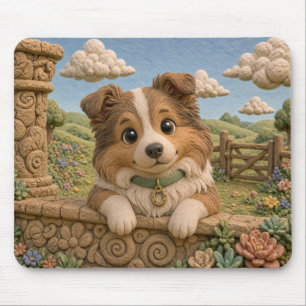 Tapis De Souris Chiot Colley Mignon, Bébé Chien