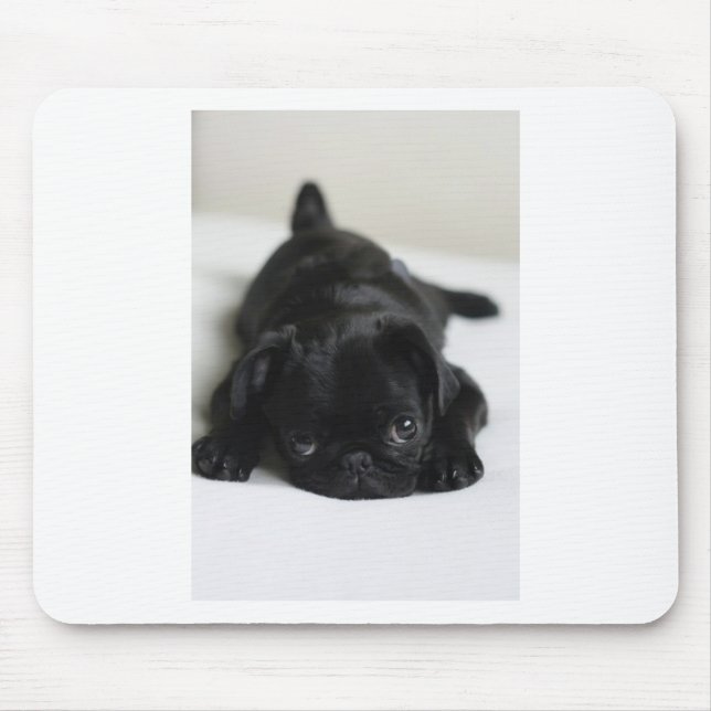 Tapis De Souris Chiot de Carlin noir (Devant)