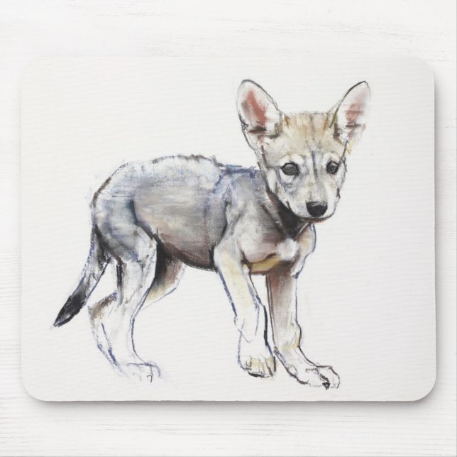 Tapis De Souris Chiot de loup Arabe d'hésitation 2009 (Devant)