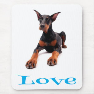 Tapis de souris chiot Doberman Pinscher