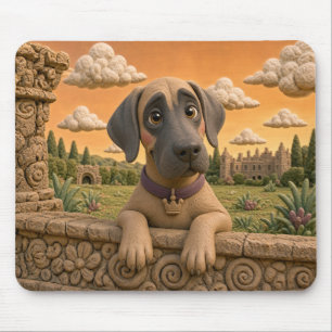 Tapis De Souris Chiot Dogue Allemand Mignon, Bébé Chien